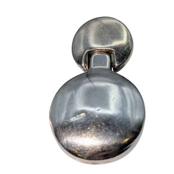 Vintage Taxco 925 Sterling Silver Round Doorknocker Pierced Earrings 27.22g - Picture 5 of 8